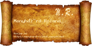 Menyhárd Roland névjegykártya