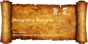 Menyhárd Roland névjegykártya